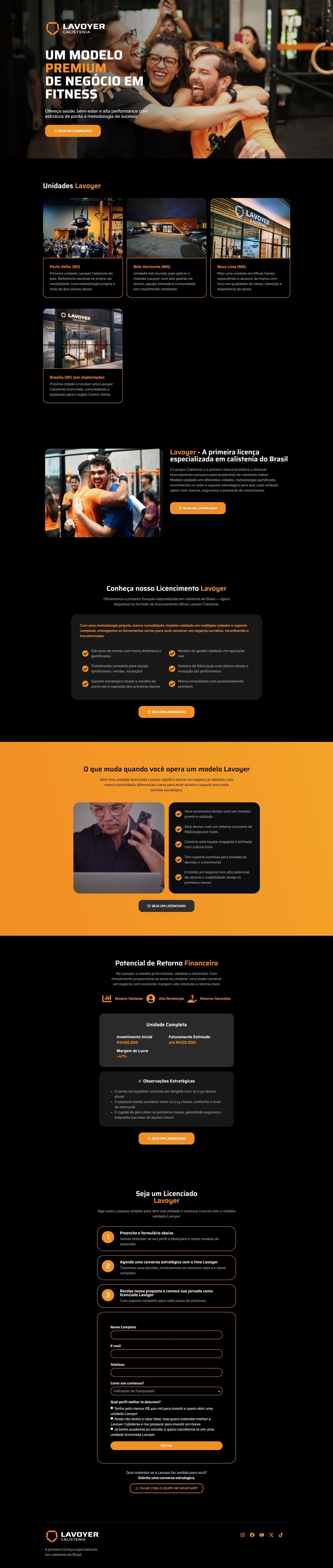 Rolagem completa do site Lavoyer