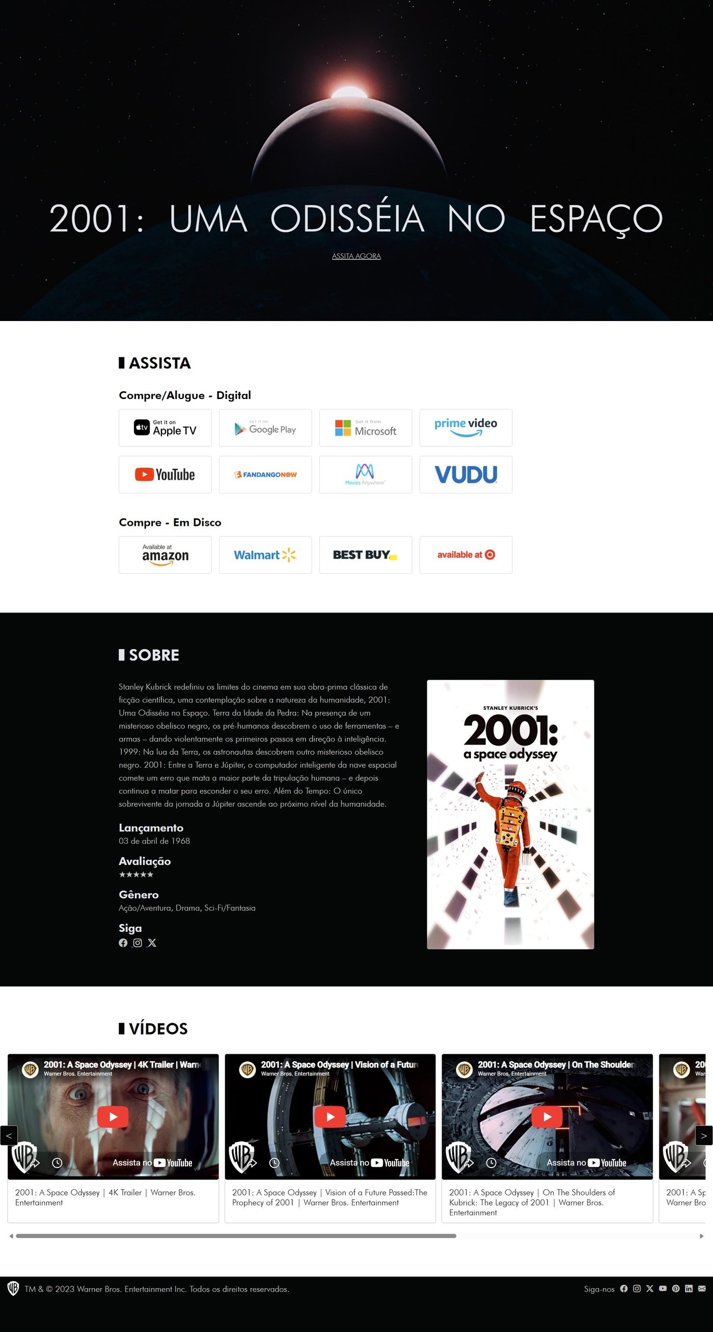 Rolagem completa da landing page 2001